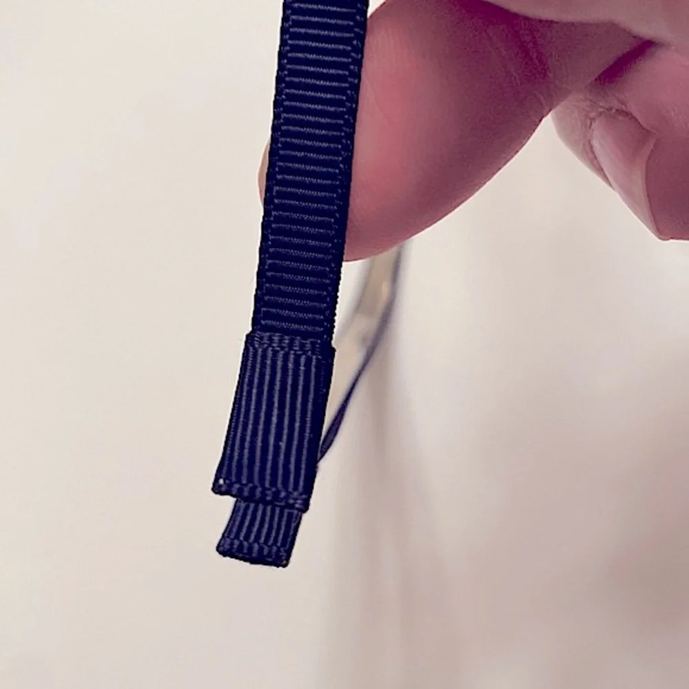 Blue Zipper Bow Trendy Edgy Headband